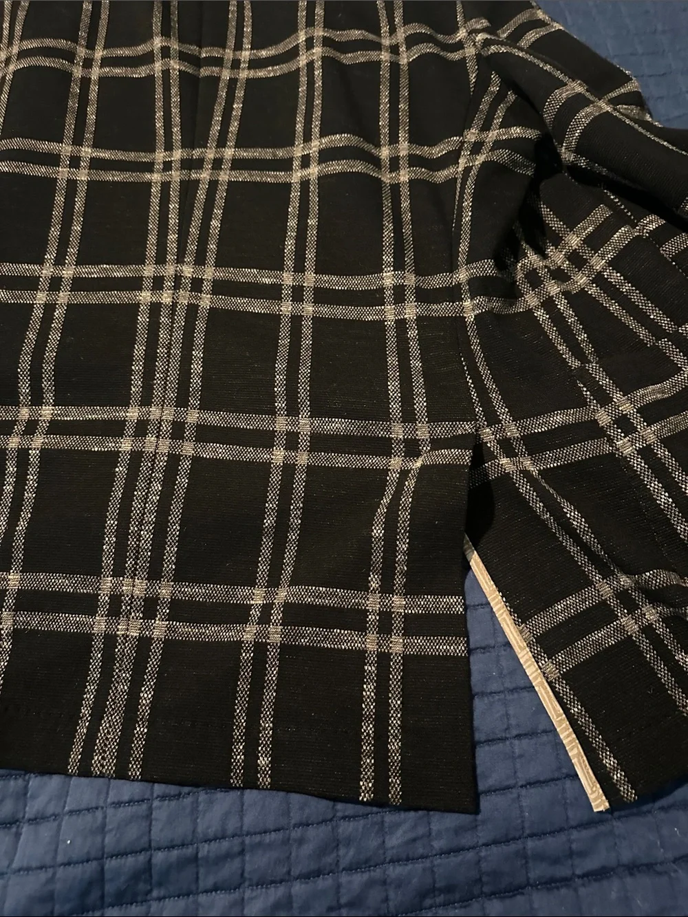 BOSS (Hugo Boss) Black Blazer with Cream Windowpane Check, Slim Fit, 42R
